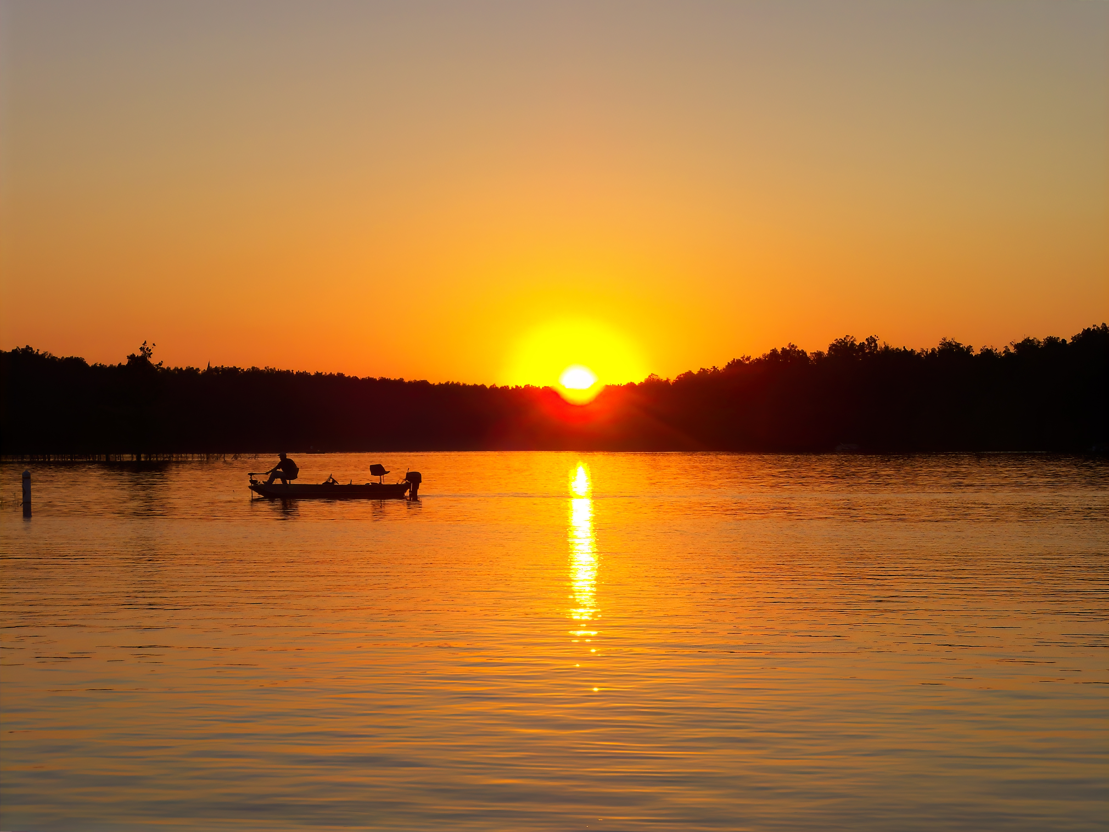 Sunset fishing at Rough River Lake, Kentucky